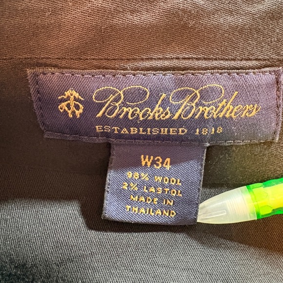 Brooks Brothers Mens Wool Blend 2 Piece Suit Black 43R W34 Cuffed Trousers - Picture 12 of 16